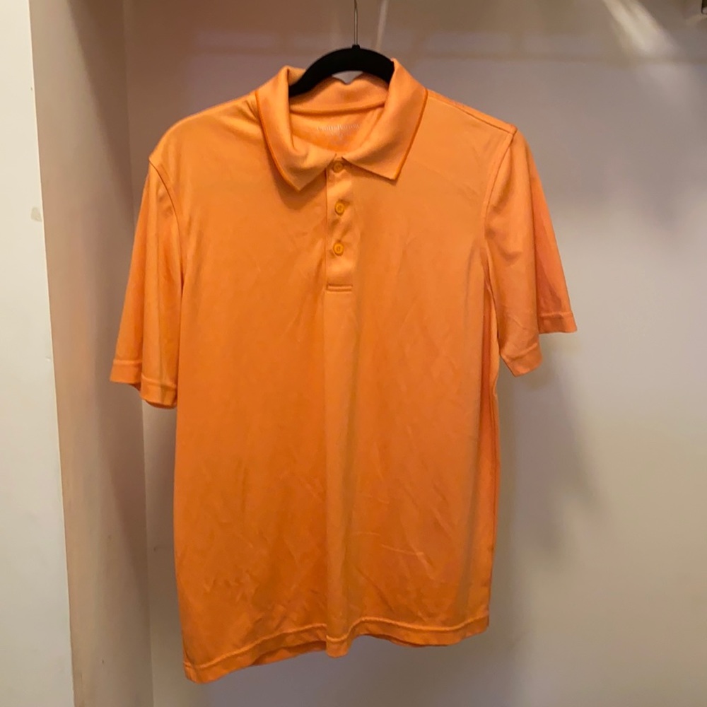 Orange performance collard shirt